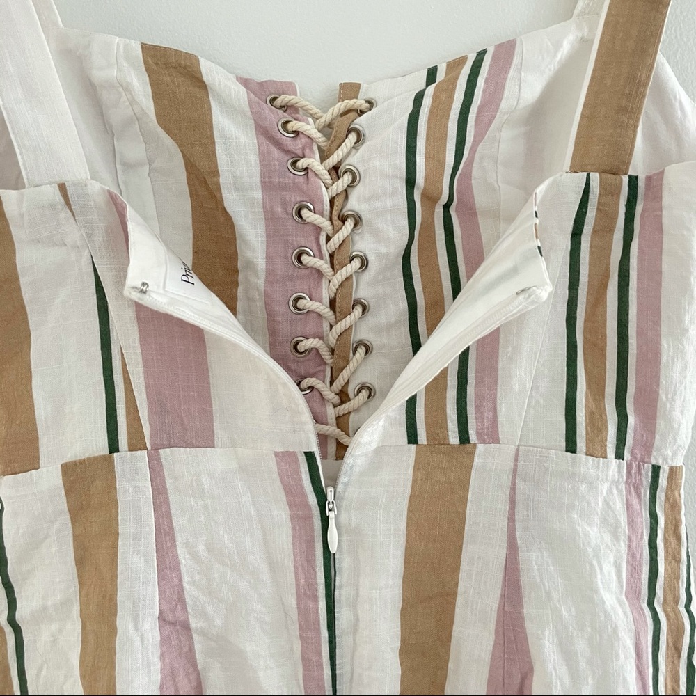 Privacy Please Revolve Alana Mini Dress Multi Stripe Rope Lace Up - Picture 6 of 11